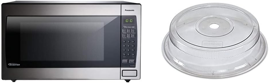 Panasonic Microwave Oven NN-SN966S Stainless Steel Countertop/Built-In with Inverter Technology and Genius Sensor, 2.2 Cubic Foot, 1250W & Nordic Ware Deluxe Plate Cover