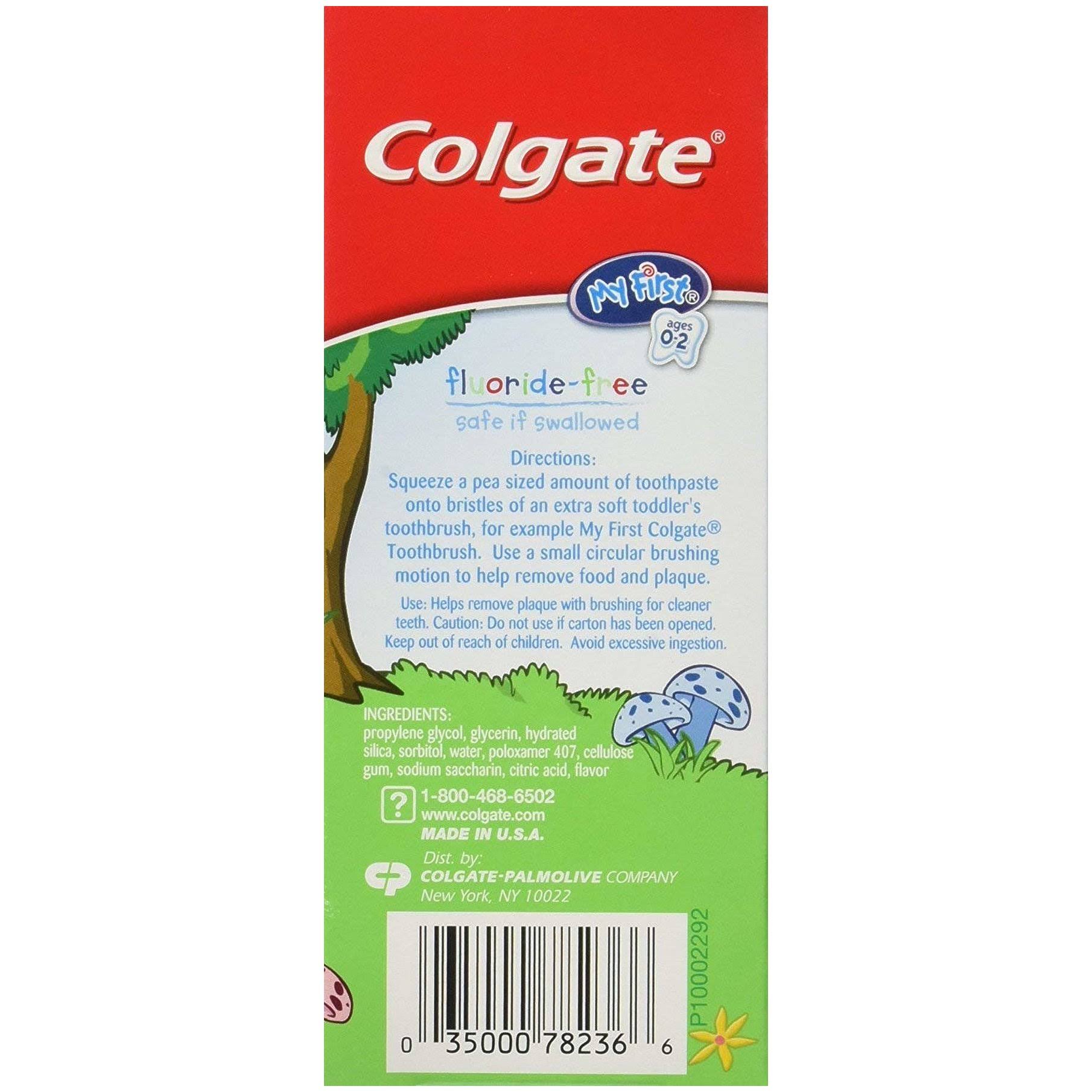 Colgate My First Baby and Toddler Toothpaste, Fluoride Free - 1.75 oz (6 Pack)