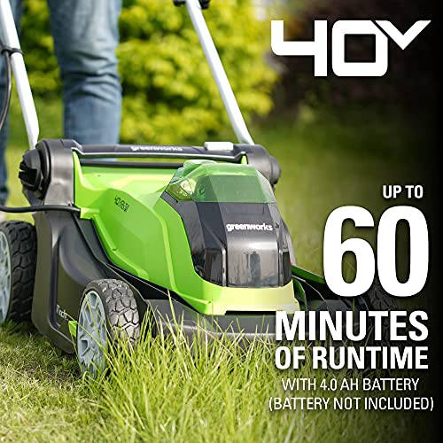 Greenworks 40V 17" Cordless (Push) Lawn Mower (75+ Compatible Tools), 4.0Ah Battery and Charger Included
