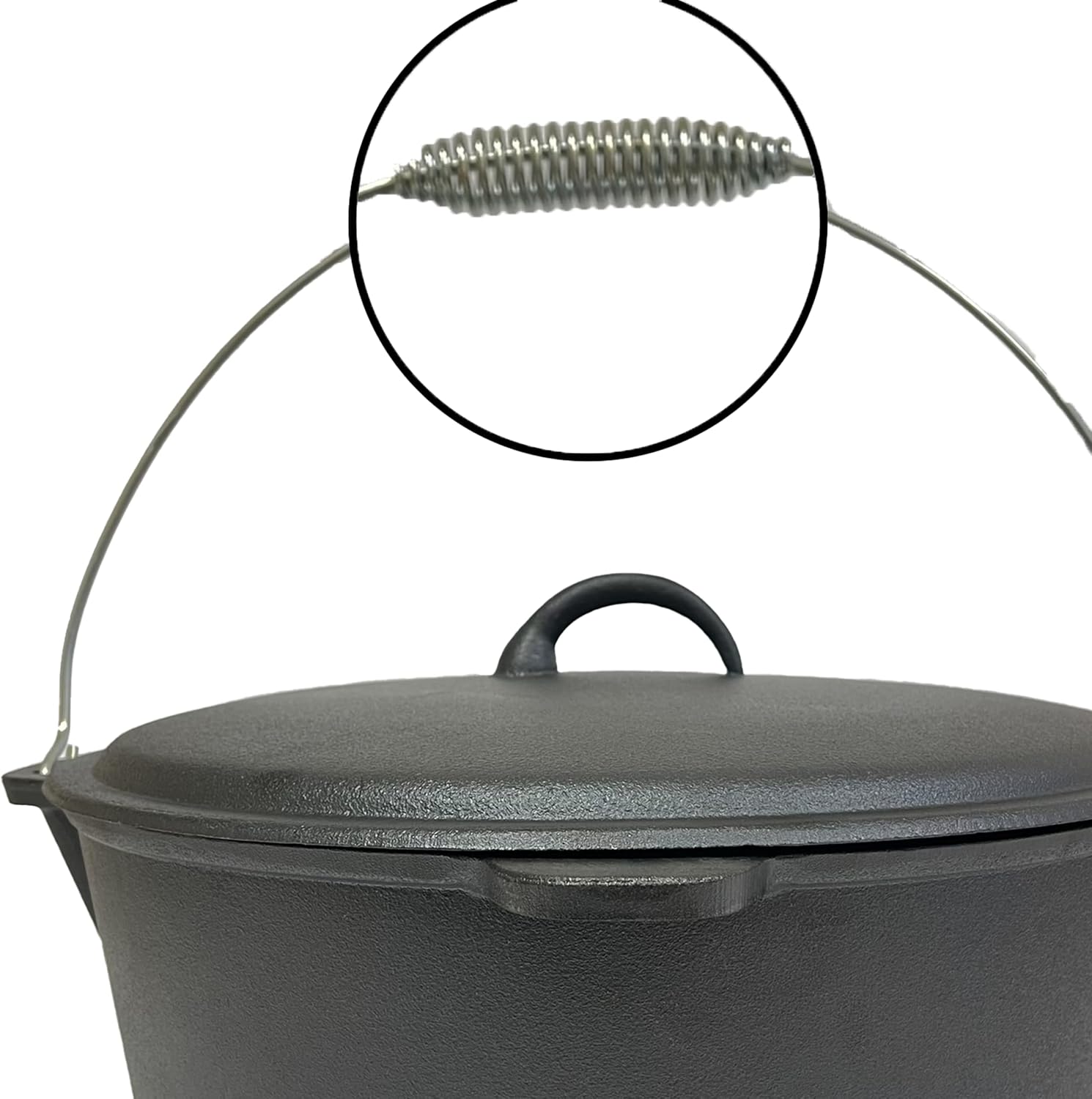 Cuisiland Pre-Seasoned 12 Quart 14 inch Cast Iron Dutch Oven Dome Lid
