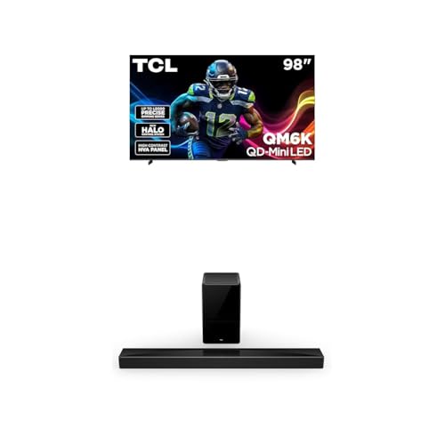 TCL 65-Inch Class QM6K Series QD-Mini LED 4K UHD Google Smart TV Best Value Mini-LED TV - QLED, 144hz, 288hz Gaming Rate, High Contrast Screen, Onkyo Audio, Dolby Atmos (65QM6K, 2025 Model)