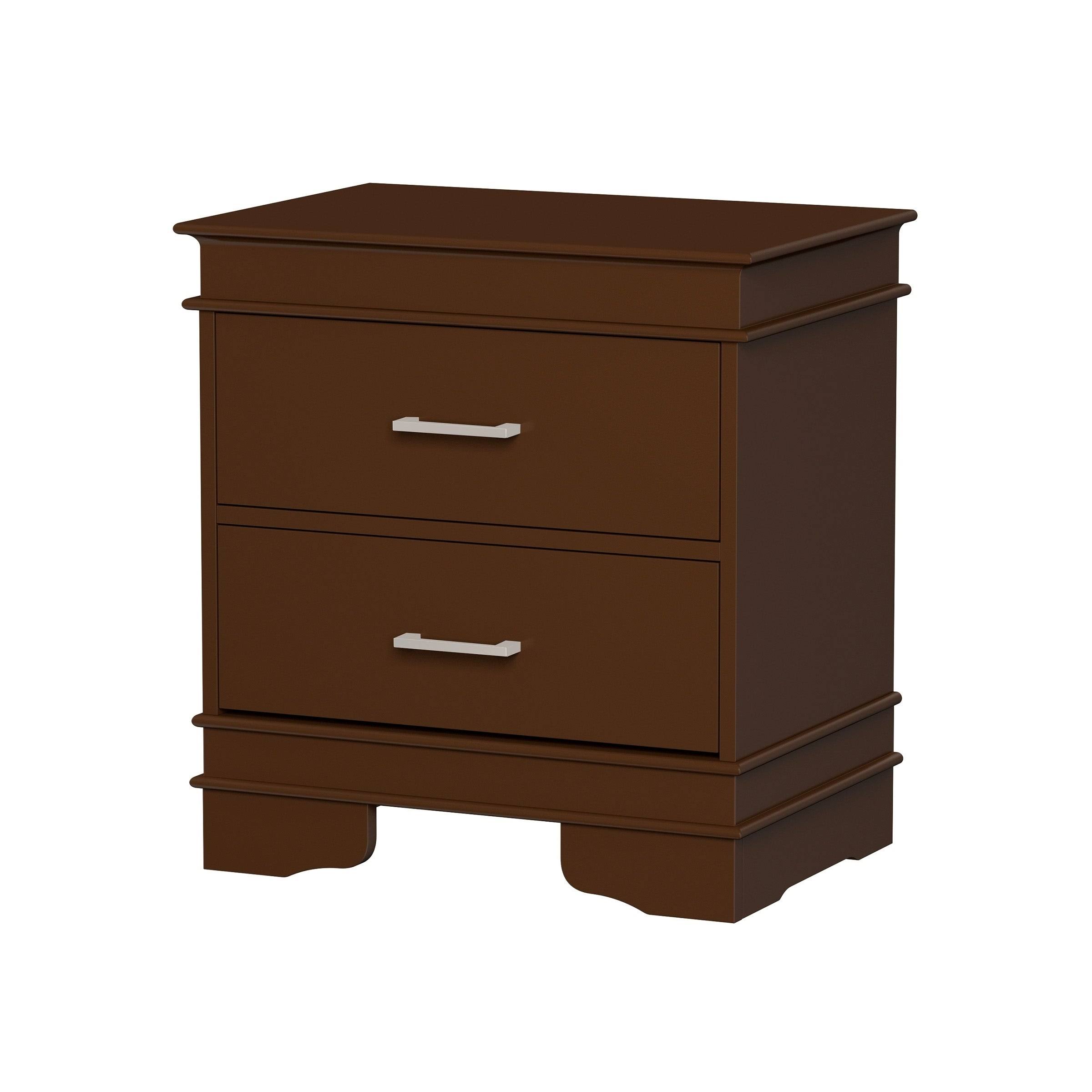 Hastings Home 2-Drawer End Table - Dark Brown