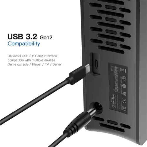 UnionSine 16TB 3.5" External Hard Drive USB3.2Gen2 Type-C HDD Storage Compatible for PC, Desktop, Laptop,TV(Black) HD3510