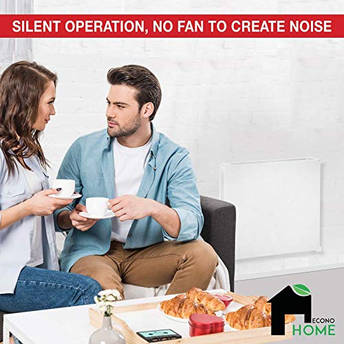 EconoHome Wall Mount Space Heater Panel - 400 Watt Convection Heater - Ideal for 120 Sq Ft Room - 120V Electric Heaterc