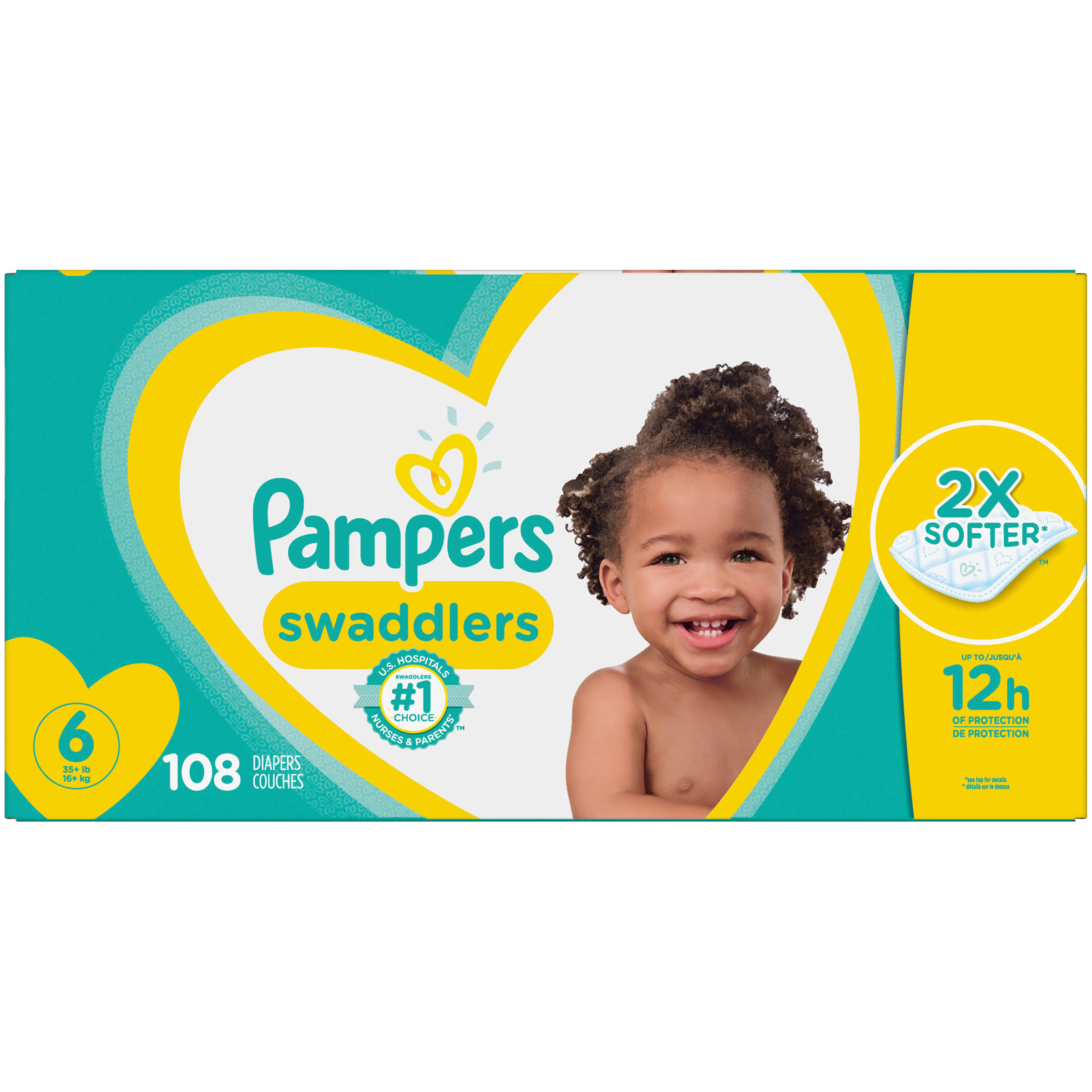Pampers Swaddlers Disposable Diapers, Size 6 - 108 count