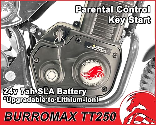 Burromax TT250 Electric Dirt Bike for Kids, 250w 24v 7ah, 2 Speeds, 14 Mph, Up to 150lb Rider, Off-Road Electric Mini Bike