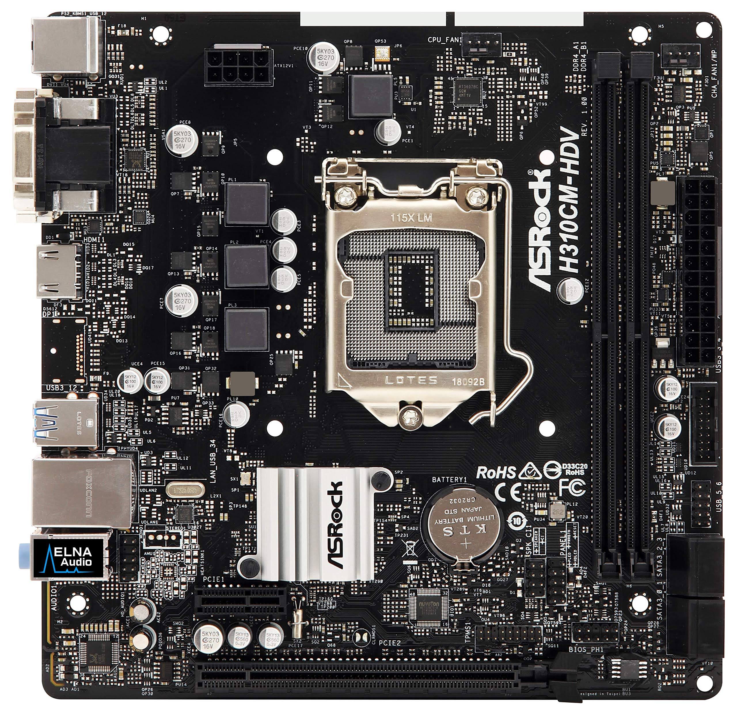 ASRock H310CM-HDV Intel LGA 1151 MicroATX Motherboard