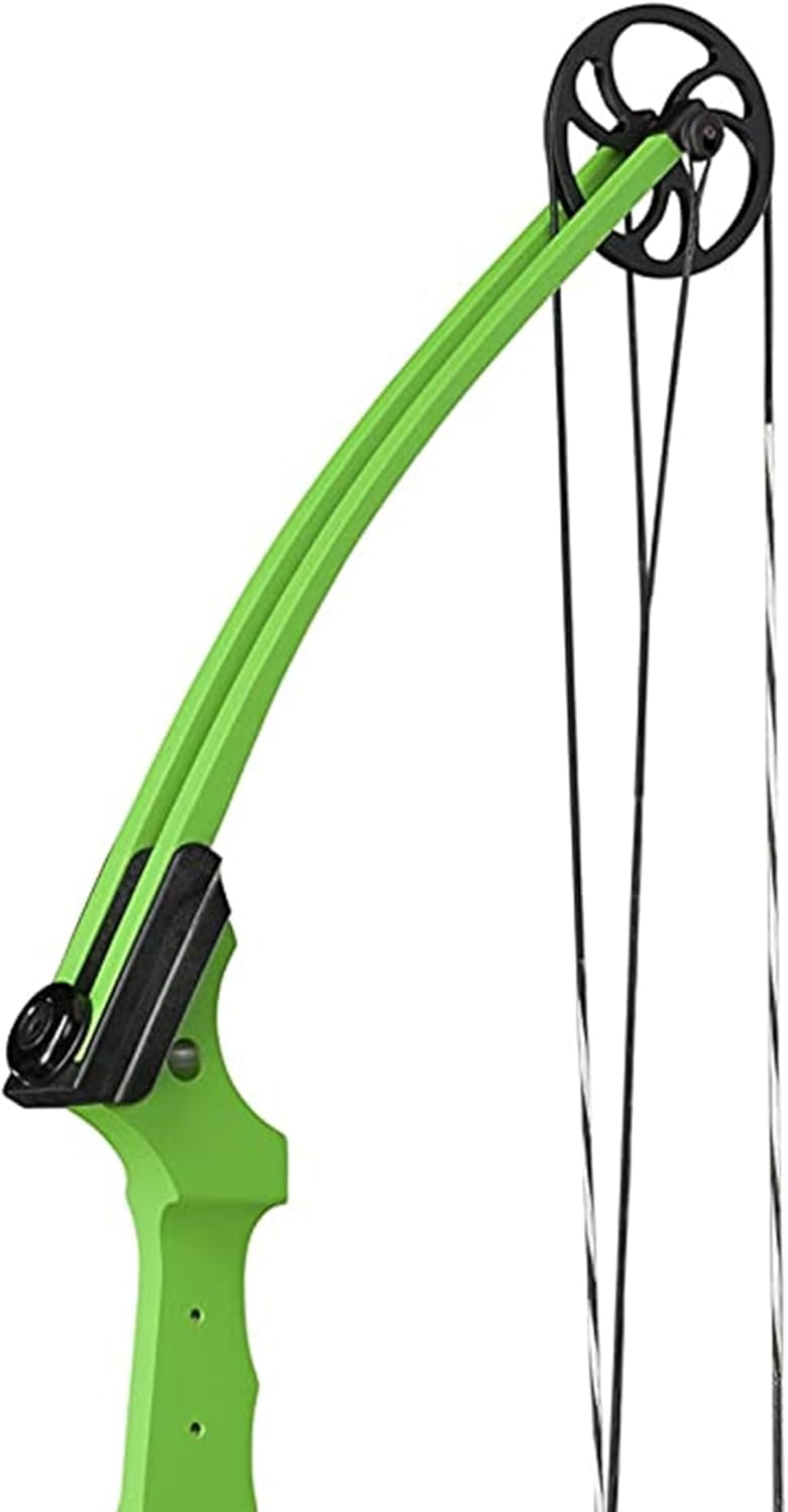 Genesis Archery Compound Bow w/Adjustable Draw Length from 15"-30" & Adjustable Draw Weight Range of 10 to 20 Pounds for Left-Handed, Green (2 Pack)
