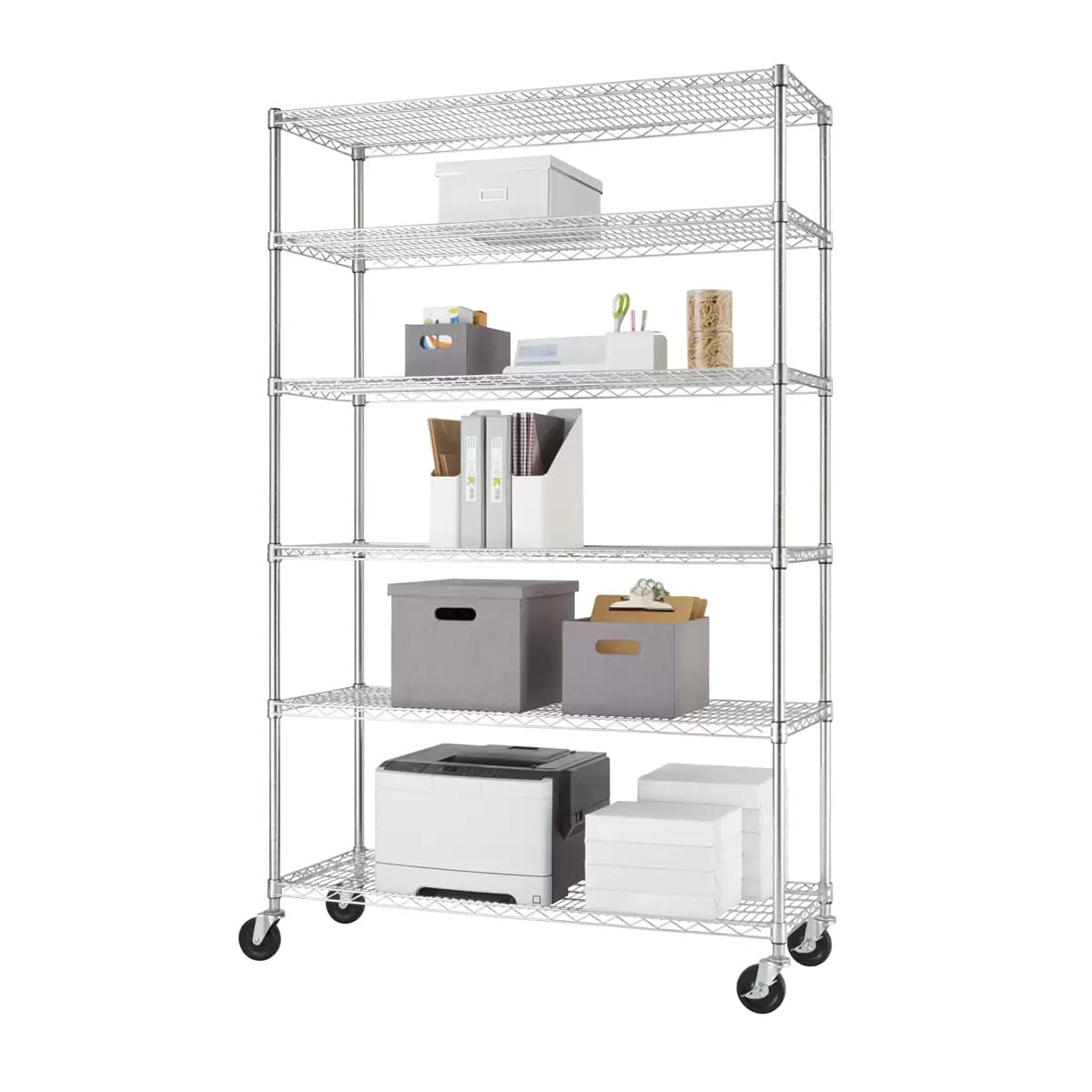Trinity NSF 6-Tier Wire Shelving Rack, 48"x18"x72"