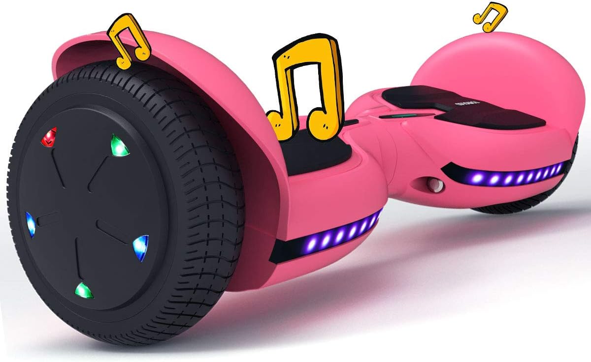 TOMOLOO Hoverboard for Kids and Adults, Hover Board with LED Lights Wheels Bluetooth Speaker, Hoverboards for Girls and Boys, 6.5 inch Two-Wheel Huverboard with UL2272 Certificated