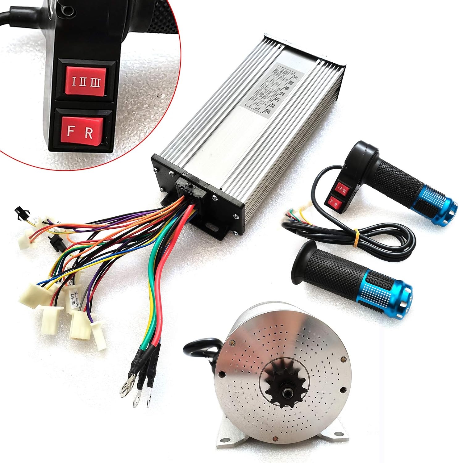 Electric Bike Conversion Motor Kit 2000w 60v Brushless Dc Motor BLDC Engine Kit with Controller Throttle for Electric Scooters Small Electric Motorcycles Mini Electric Cars DIY(4300rpm)