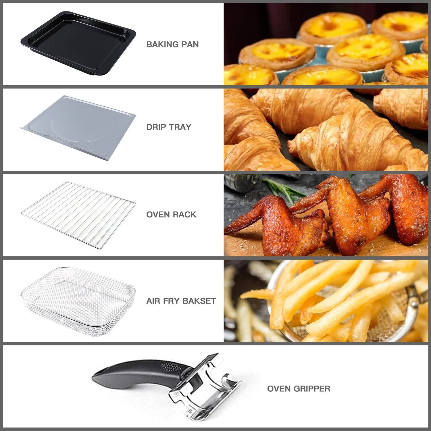 20Qt/18L Air Fryer, 1300W Large Air Fryer Toaster Oven Combo, 5 in 1 Convection Oven Countertop, Healthy Oil-Free Hot Air Fryer, Temperature Control, Dishwasher Safe Non Stick Basket