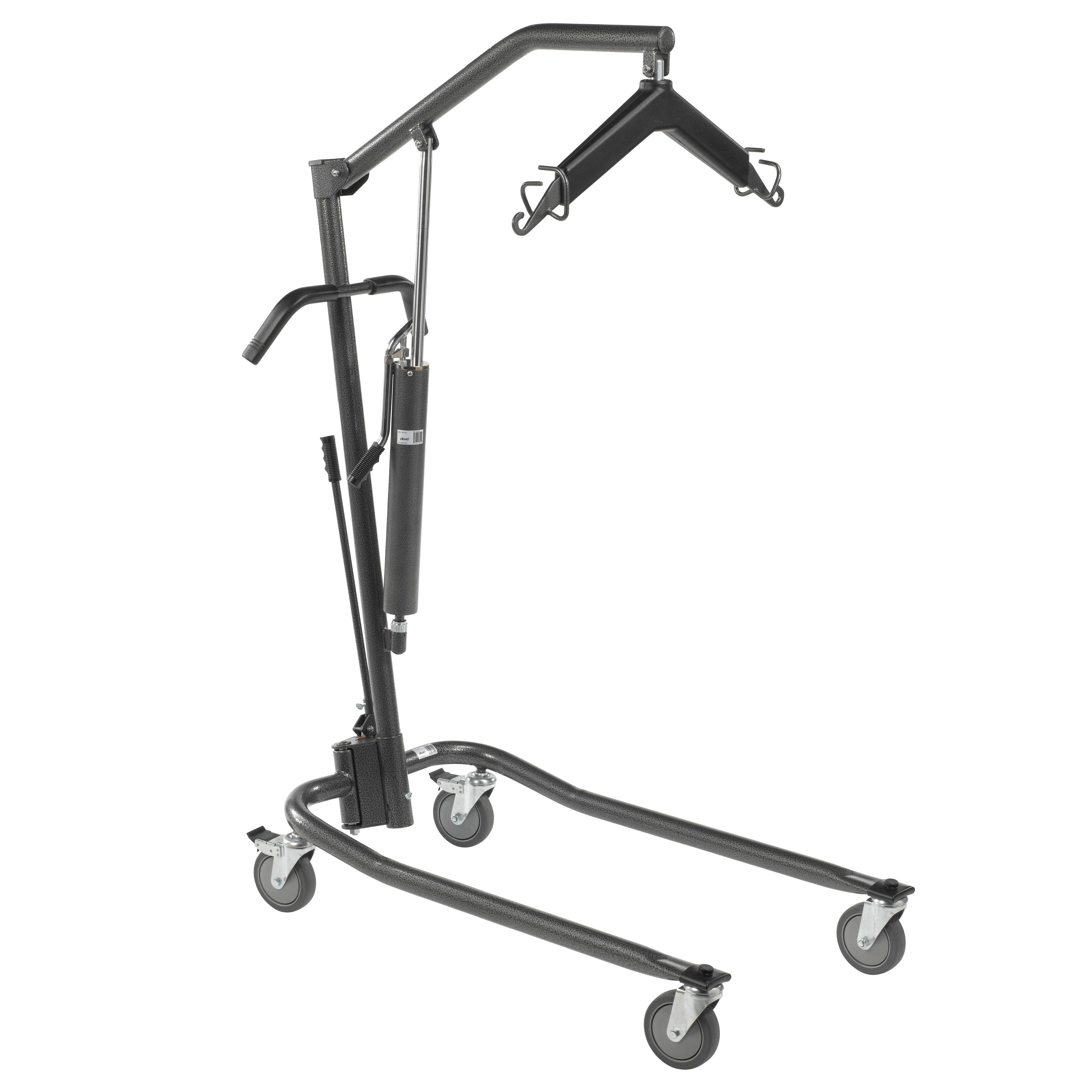 Hydraulic Patient Lift with Six Point Cradle, 5x22 Casters, Silver Vein
