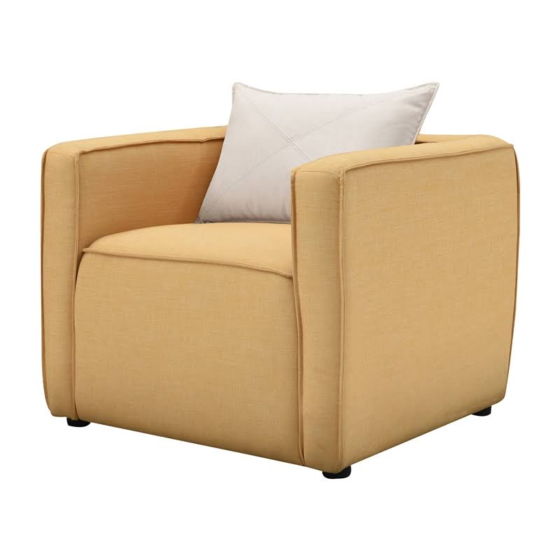 Furniture of America Charlie Modern Fabric Accent Chair in Yellow