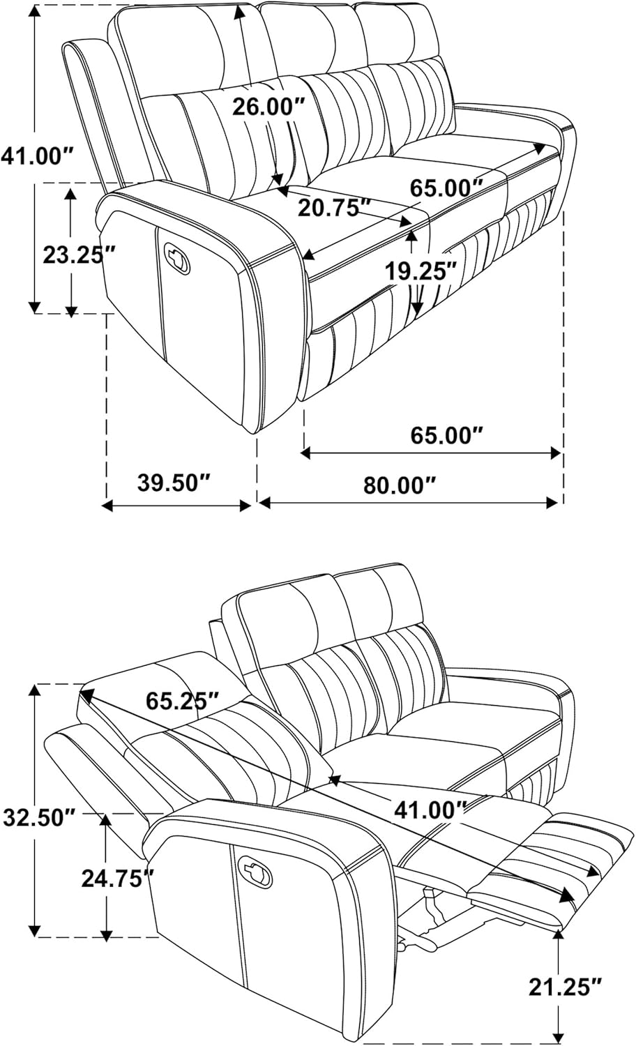 Coaster Home Furnishings Raelynn 3-Piece Upholstered Motion Reclining Sofa Set Grey