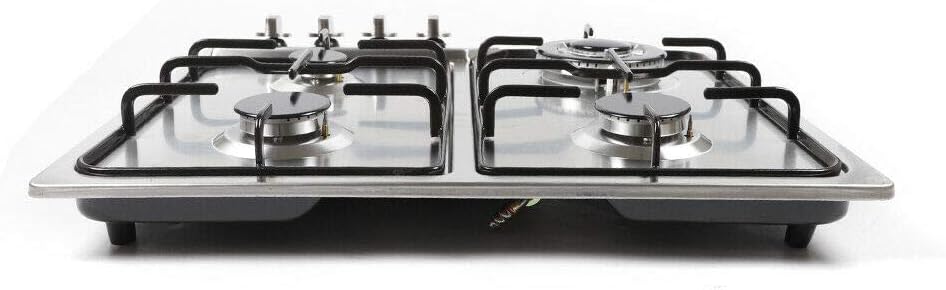 Gas Cooktop 23 inches 4 Burners Gas Stove - gas hob stovetop Stainless Steel Cooktop 4Sealed Burners Cast Iron Grates Built-in Gas Stove Top LPG/NG Gas Cooktop Thermocouple Protection