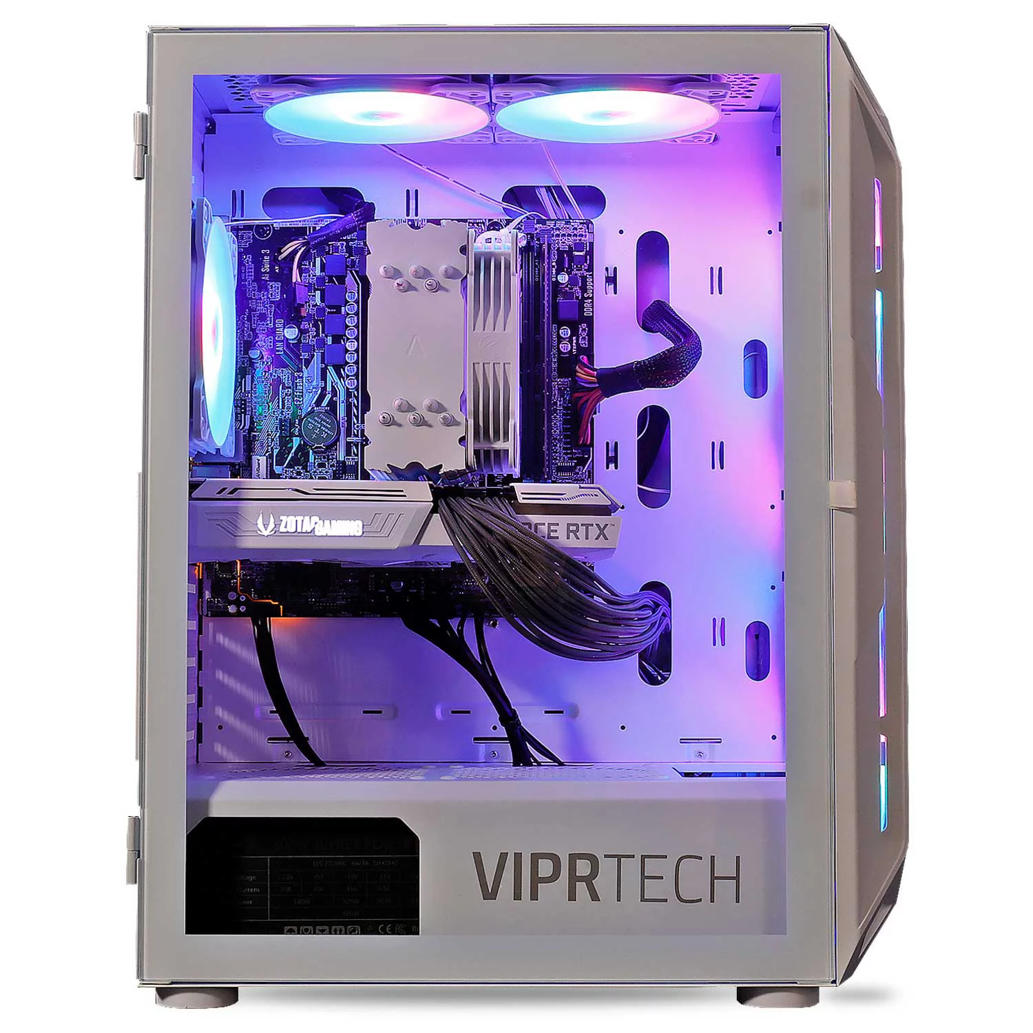 ViprTech.com Ghost Gaming PC Desktop Computer - AMD Ryzen 5 5600G (12-Core 4.4Ghz), RTX 3060 12GB, 16GB DDR4 RAM, 512GB NVMe SSD, VR-Ready, Streaming, Wifi, Warranty