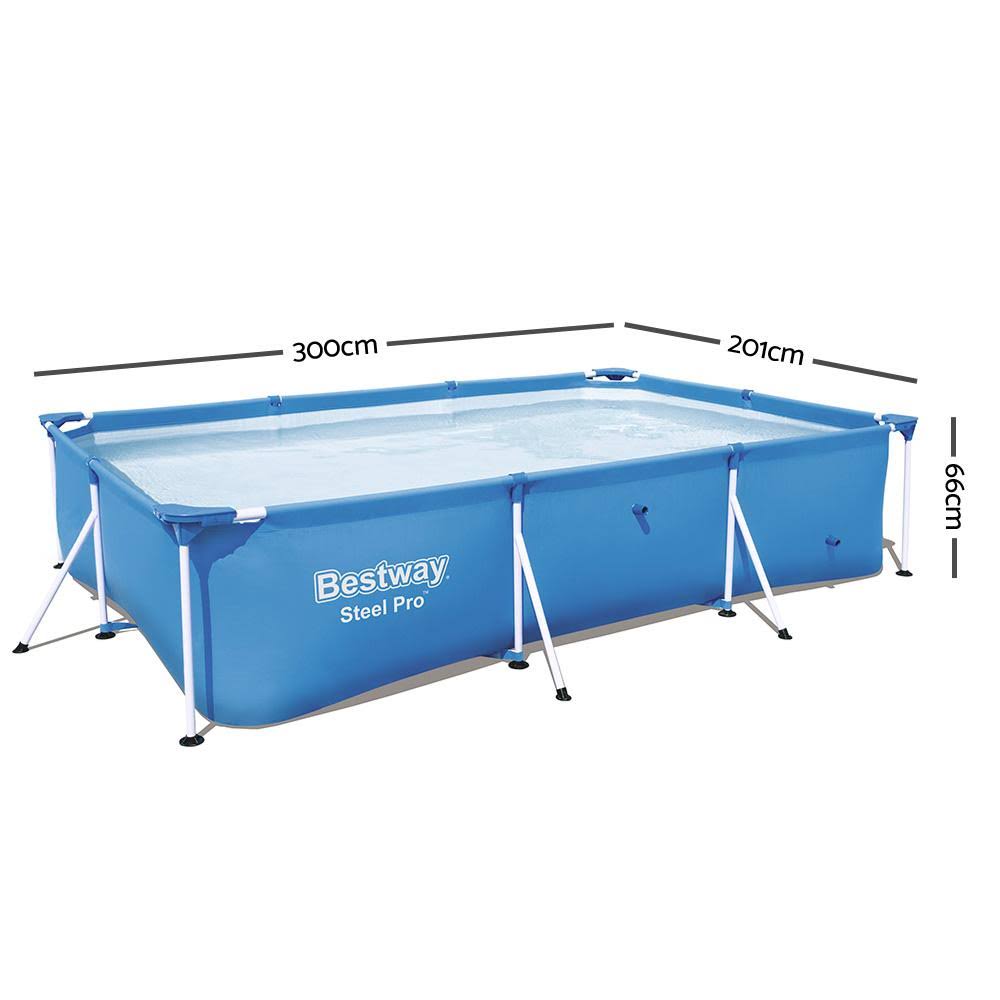 Bestway Swimming Pool Steel Frame Above Ground Rectangular Pool Filter Pump