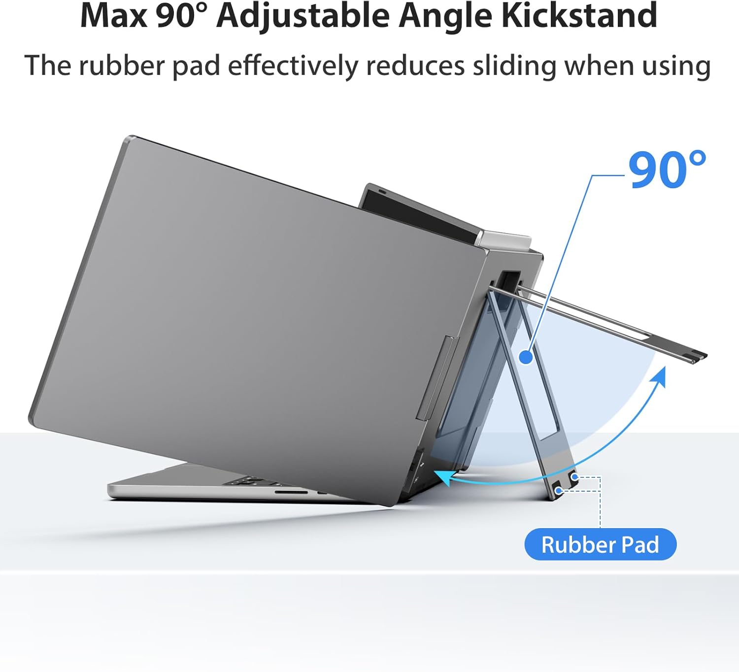 KYY Triple Laptop Screen Extender, 14" 1080P FHD IPS Dual Portable Monitor for Laptop, USB C Travel Extended Monitor for 12-16'' Laptop, 210°Rotation & Kickstand, for Mac Wins Android
