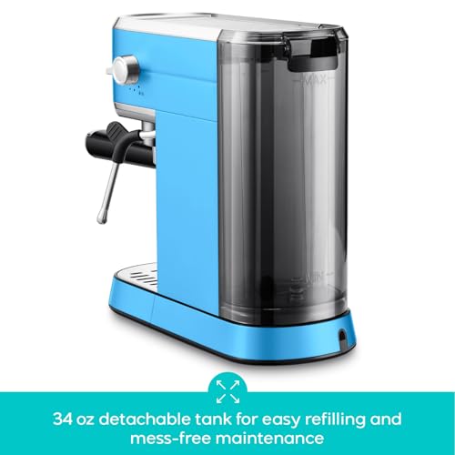 CASABREWS CM5418 Espresso Machine 20 Bar, Compact Espresso Maker with Steam Milk Frother, Stainless Steel Coffee Machine with 34oz Removable Water Tank for Cappuccino, Latte, Silver