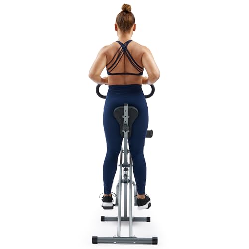 Sunny Health & Fitness Row-N-Ride PRO, Full Body Combo Squat Machine w/Optional Resistance Band, Easy Setup Ab Workout Exercise Equipment for Home, Whole Body Cardio, Optional SunnyFit App Connection