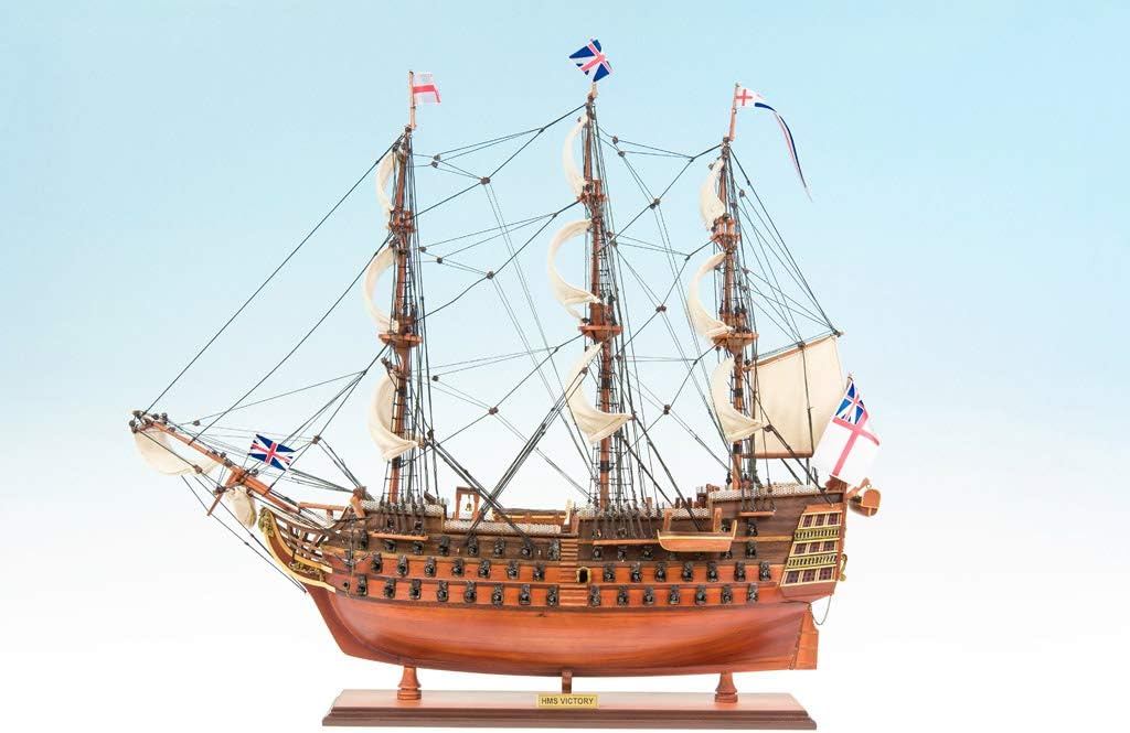 Seacraft Gallery HMS Victory Model Ship 29.5" - Fully Assembled Handcrafted Ship Model - Wooden Model Ship - British Navy Royal History &ndash; Large Wooden Boat Model