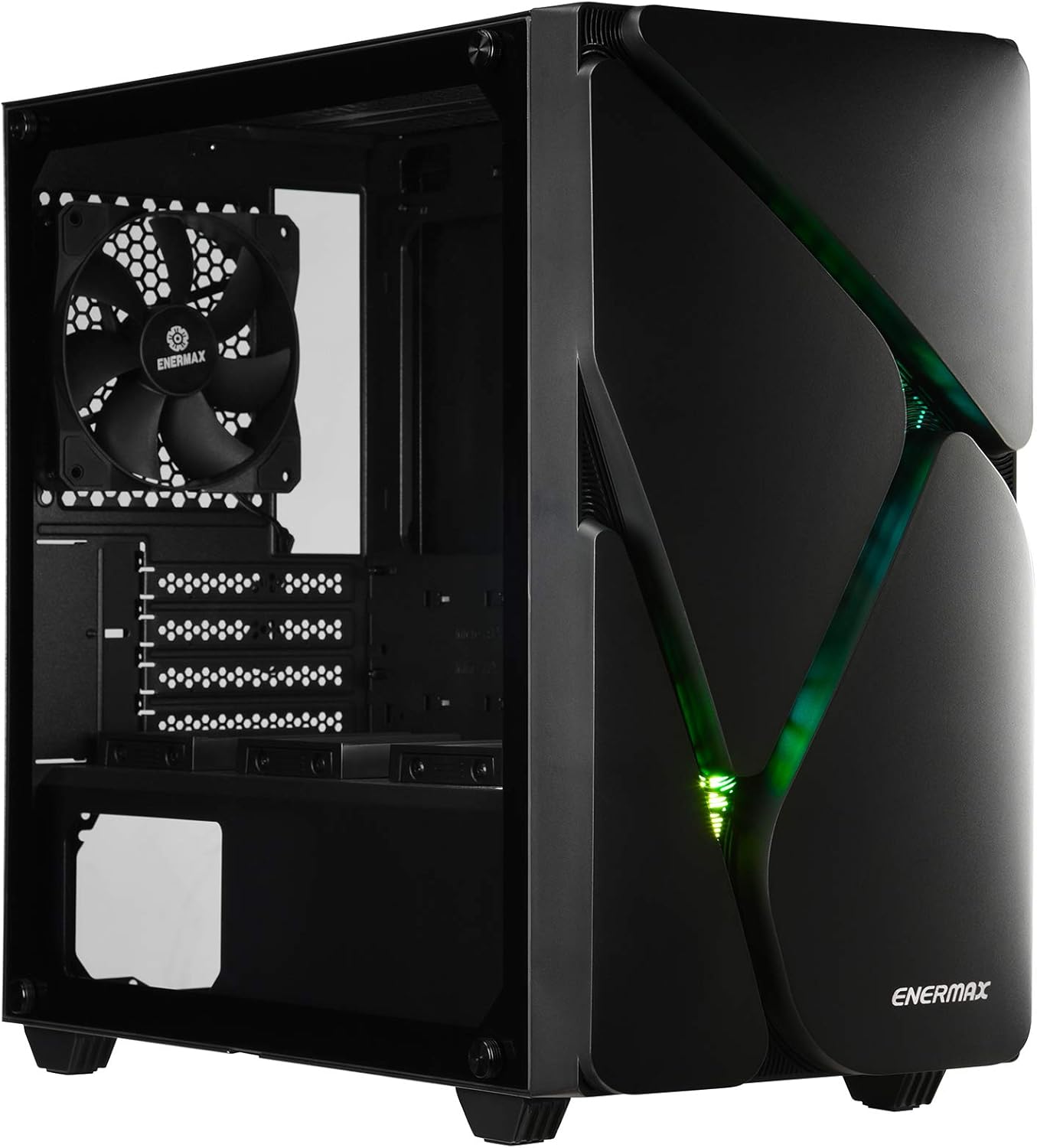 Enermax LIBLLUSION LL30 Addressable RGB ARGB Mid Tower Gaming PC Case Tempered Glass Pre-Installed Fans (X2), ECA-LL30-M1BB-ARGB
