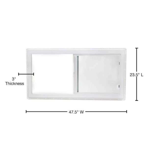 TAFCO VUS4824 47.5 in. x 23.5 in. Utility Left-Hand Single Slider Vinyl Window Single Glass and Screen - Shop Hardware Tools Online Store