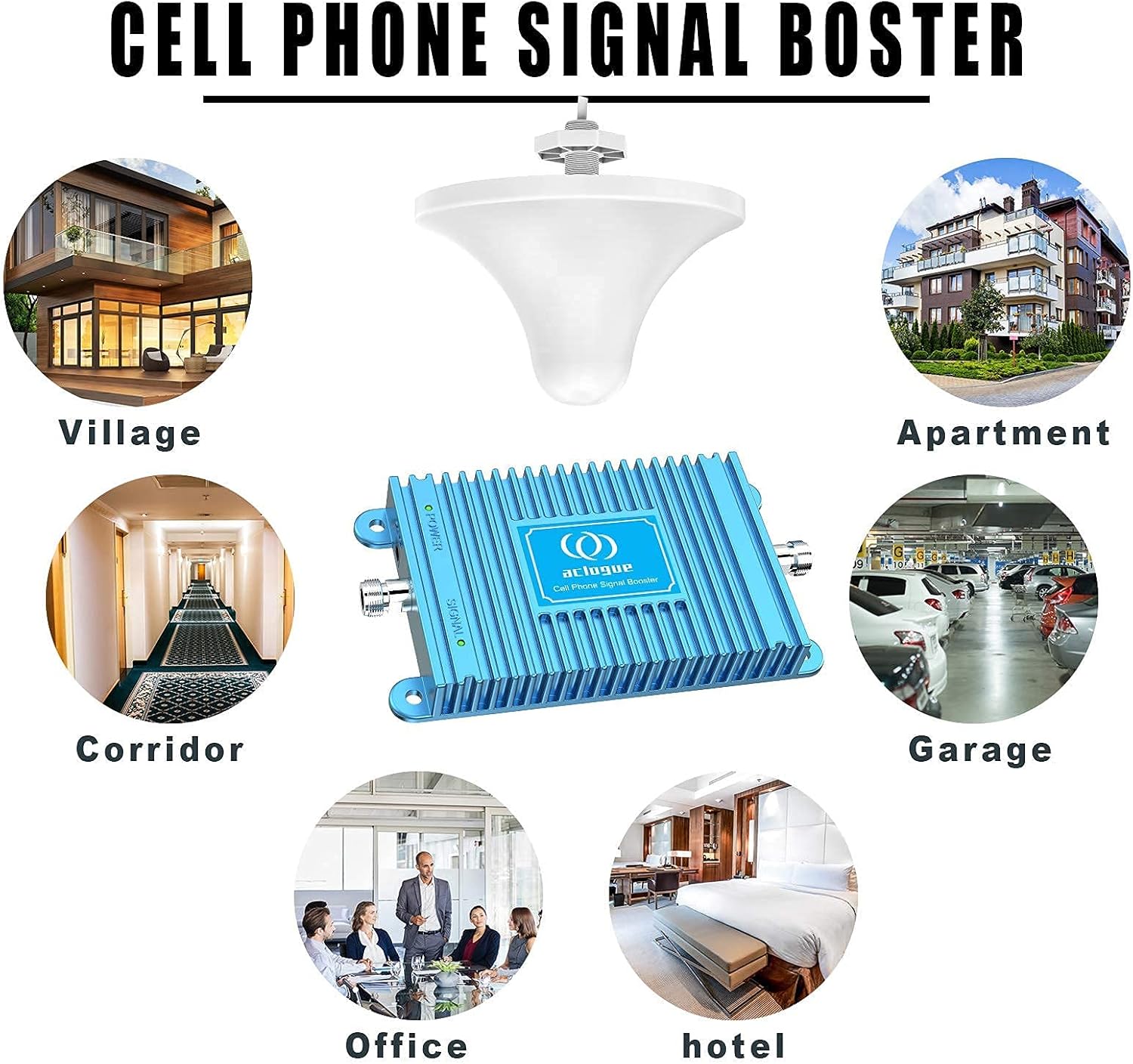 ATT Phone Signal Booster 5G 4G LTE Home Cell Phone Signal Booster 700MHz Band 12/17 FDD Cell Signal Repeater Amplifier Antenna Kits, Boosts 5G 4G LTE, Covers up to 4,500 Sq.Ft, FCC Approved (Blue)