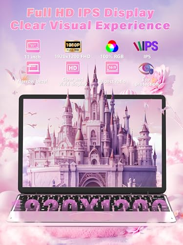 11" Convertible 2-in-1 Touchscreen Laptop, in tel N100,16GB RAM,1T SSD,FHD 1920 * 1200 IPS,Win 11 Pro PC,Backlit Keyboard, WiFi,USB-C,HDMI,Oval Trackpad,Lightweight for Business&Students
