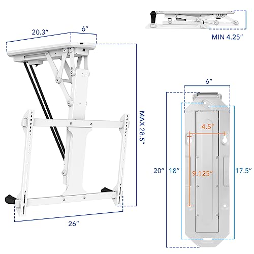 Mount-It Motorized Ceiling TV Mount with Remote, Electric Flip Down Pitched Roof Mount