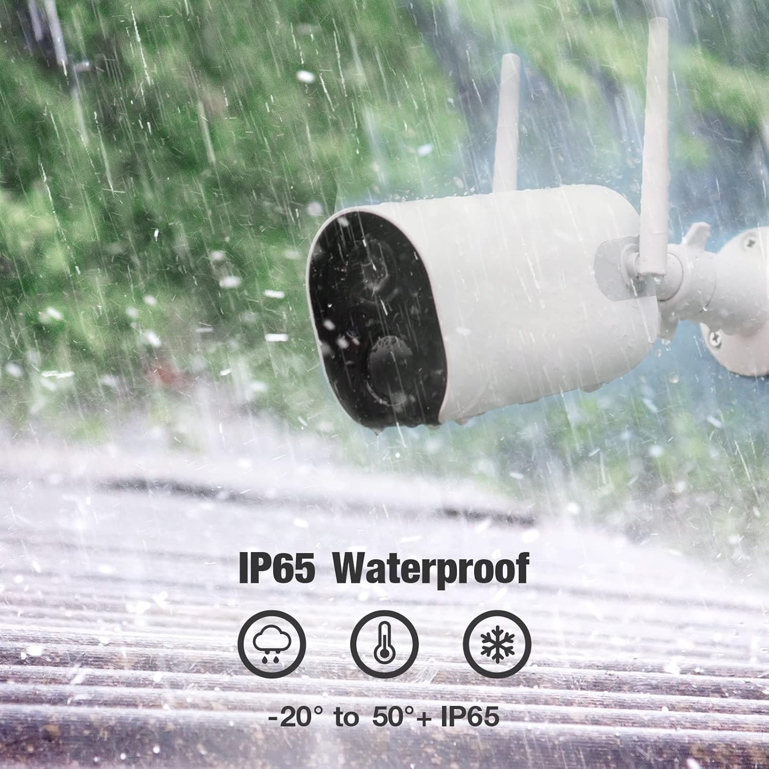 Outdoor Wireless Security Camera, 1080P Battery Powered Camera with Night Vision，2-Way Audio,IP65 WiFi Camera Outdoor with Sound/Motion Detection, Smart Alarm, Live View for Home Security
