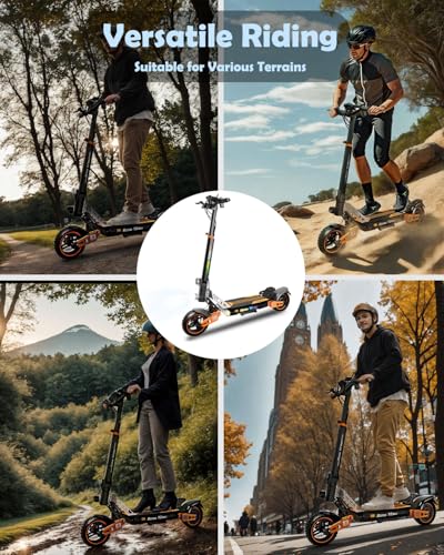 Ruitoo® Electric Scooter, 1000W/1600W/5600W Motor, Off Road Electric Scrooter Adults, 27/32/34/47Mph Top Speed, 28/35/44/50/53 Miles Max Range, Foldable E-Scooter Support Return