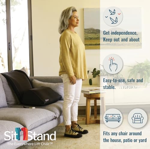 Compact Portable Smart Rising Seat - 400lb Capacity Chair Lift Assist for Seniors, 100% Stand Assist Chair Lifts for Elderly, Lightweight Sit-to-Stand Lift Seat
