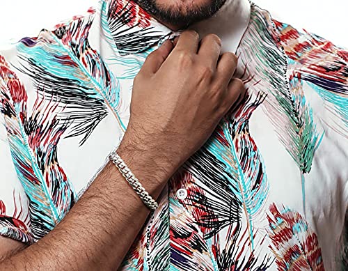 Savlano 925 Sterling Silver Solid Italian Miami Cuban Link Chain Bracelet for Men & Boys - Made in Italy Comes With a Gift Box