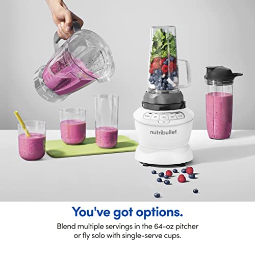 NutriBullet ZNBF30500Z Blender Combo 1200 Watt Dishwasher Safe Plastic food blender