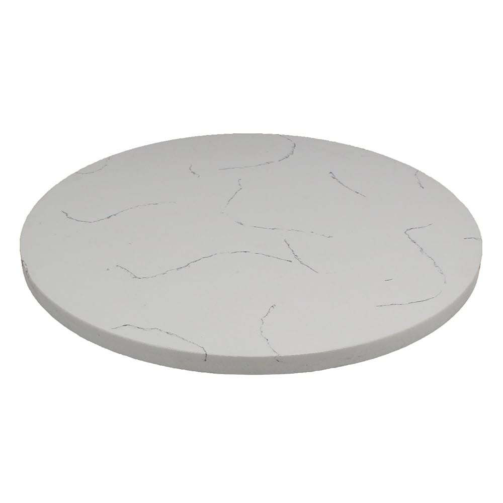 Art Marble Furniture Q401 24x22 Round Carrera White Quartz Tabletop