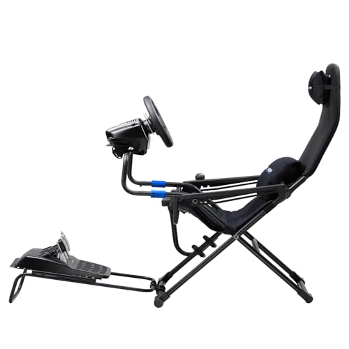 GTPLAYER Sim Racing Cockpit Foldable & Adjustable for High Performance Sim Racing Compact & Flexible Supports All Steering Wheels & Pedals for PC Wheel and Pedals Not Included(Black)