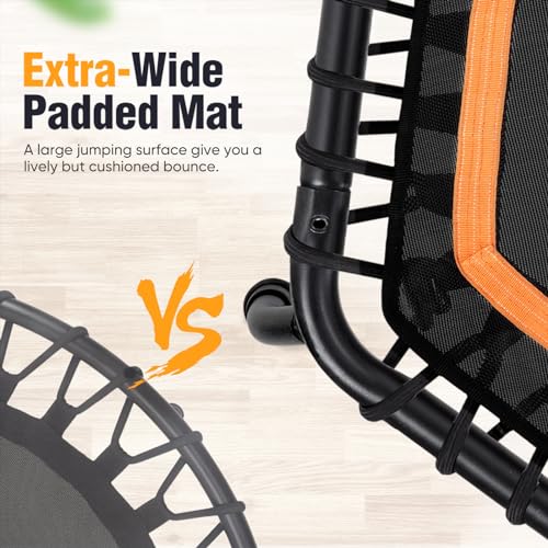 Zupapa Silent Mini Fitness Trampoline– Indoor Rebounder for Adults – Best Urban Cardio Jump Fitness Workout Trainer – Max Limit 330 lbs