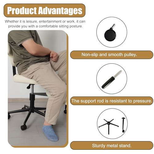 Game Cross Legged Chair with Back Support, Swiveling Meditation Chair for Yoga Kneeling Lovers, Office Desk Chair for Kid Adult Fidgety Sitters(Black)
