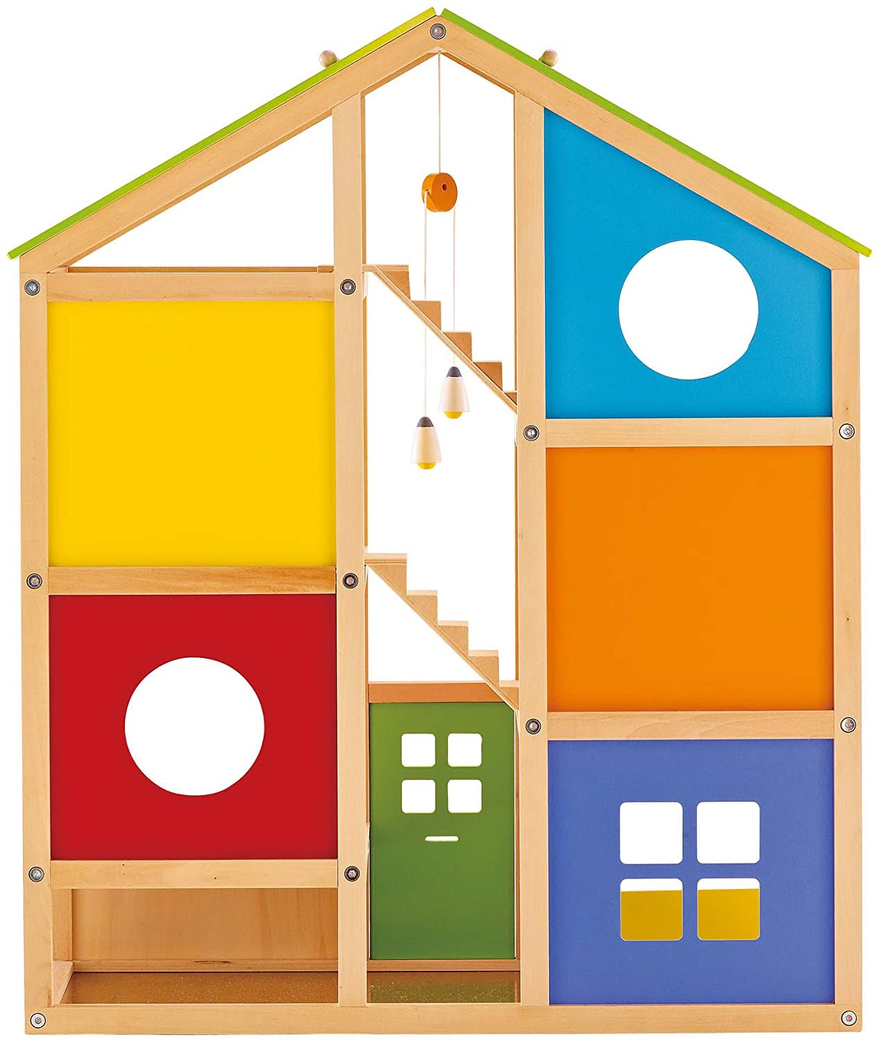 Hape All Seasons Kids Wooden Dollhouse by Award Winning 3 Story Dolls House Toy