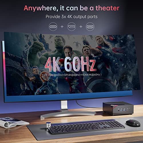 ACEMAGICIAN Mini Gaming PC AMD Ryzen™ 7 5800U 16GB DDR4 RAM, 512GB SSD, Wind 11 Pro 8 Cores/16 Threads Mini Computers (up to 4.4Ghz) 4K Triple Display Mini Desktop Bluetooth/WiFi 6/Office