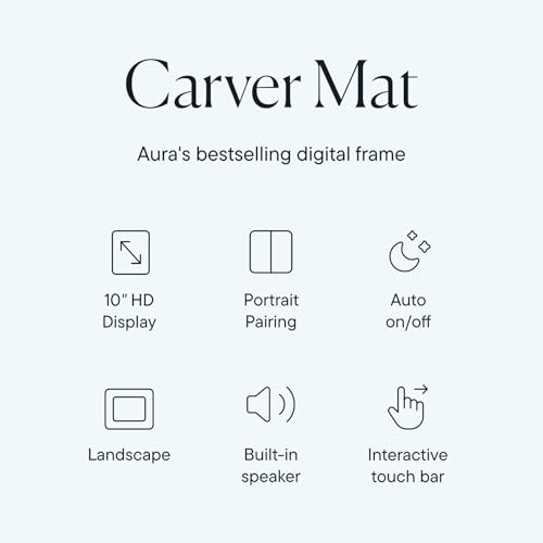 Aura Digital Picture Frame - 10.1" HD Mat Display | Wirecutter's Best Digital Frame for Gifting - Send Photos Directly from Your Phone from Anywhere | Quick & Easy Setup Over WiFi - Free App | Black