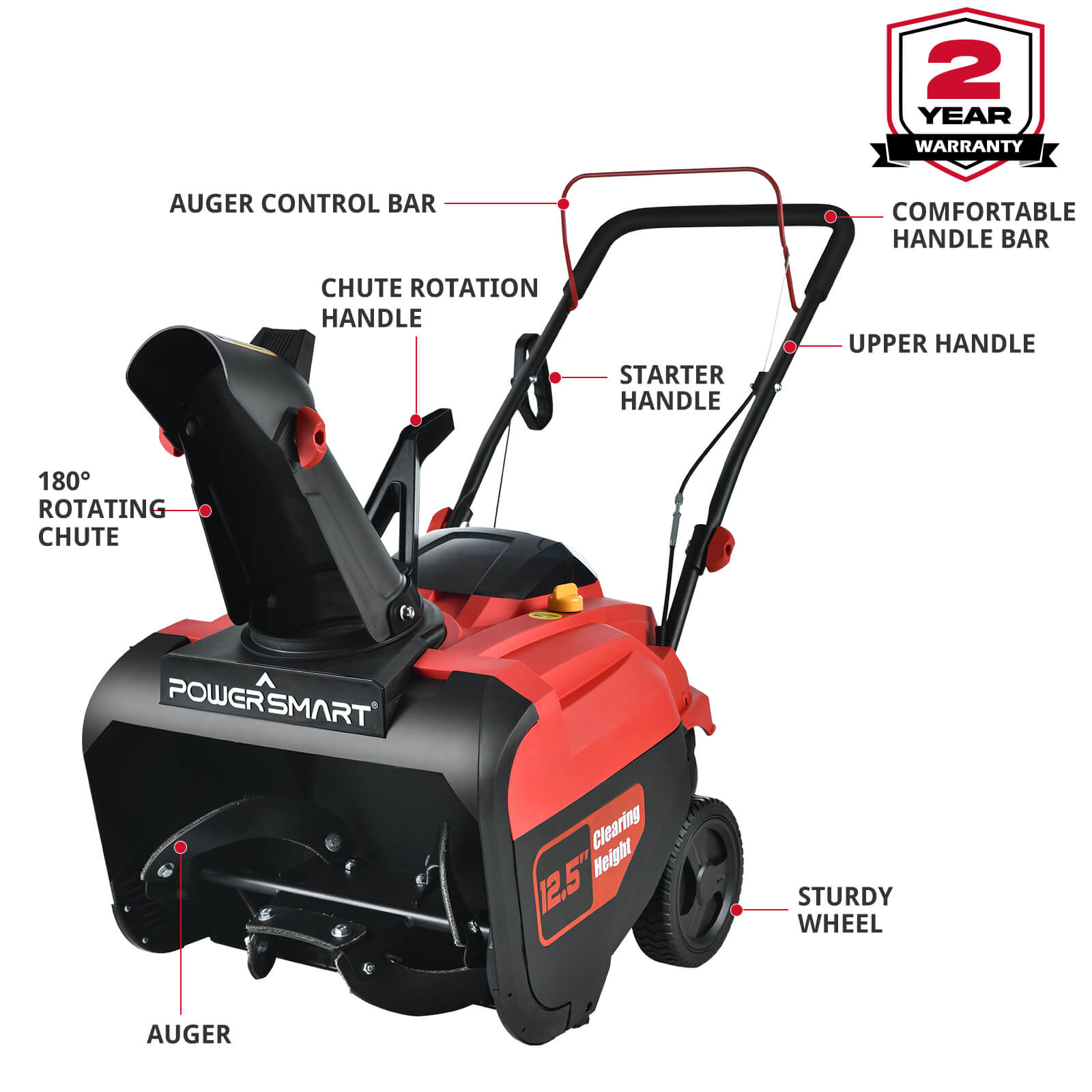 21” 212cc Single Stage Gas Snow Blower PSS1210M