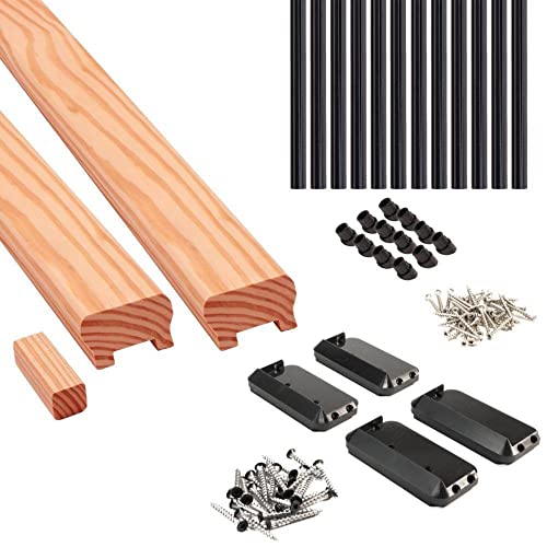 ProWood 6 ft. Redwood-Tone Southern Yellow Pine Moulded Stair Rail Kit with Aluminum Round Balusters