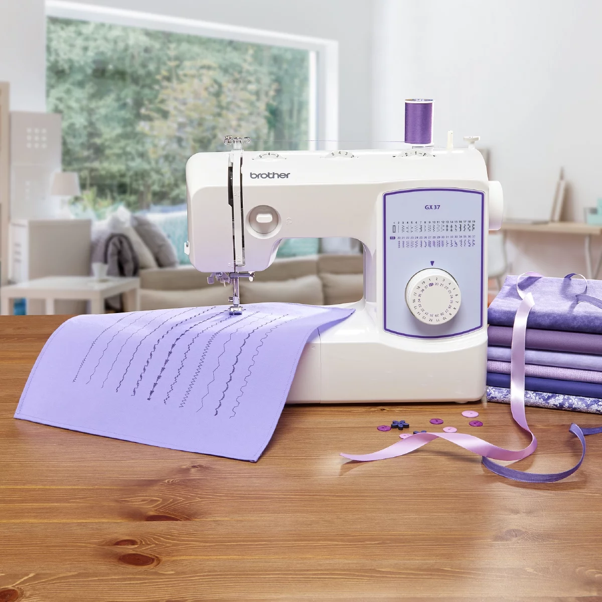 Brother GX37 Lightweight Portable Mechanical Sewing Machine with 37 Built-In Stitches