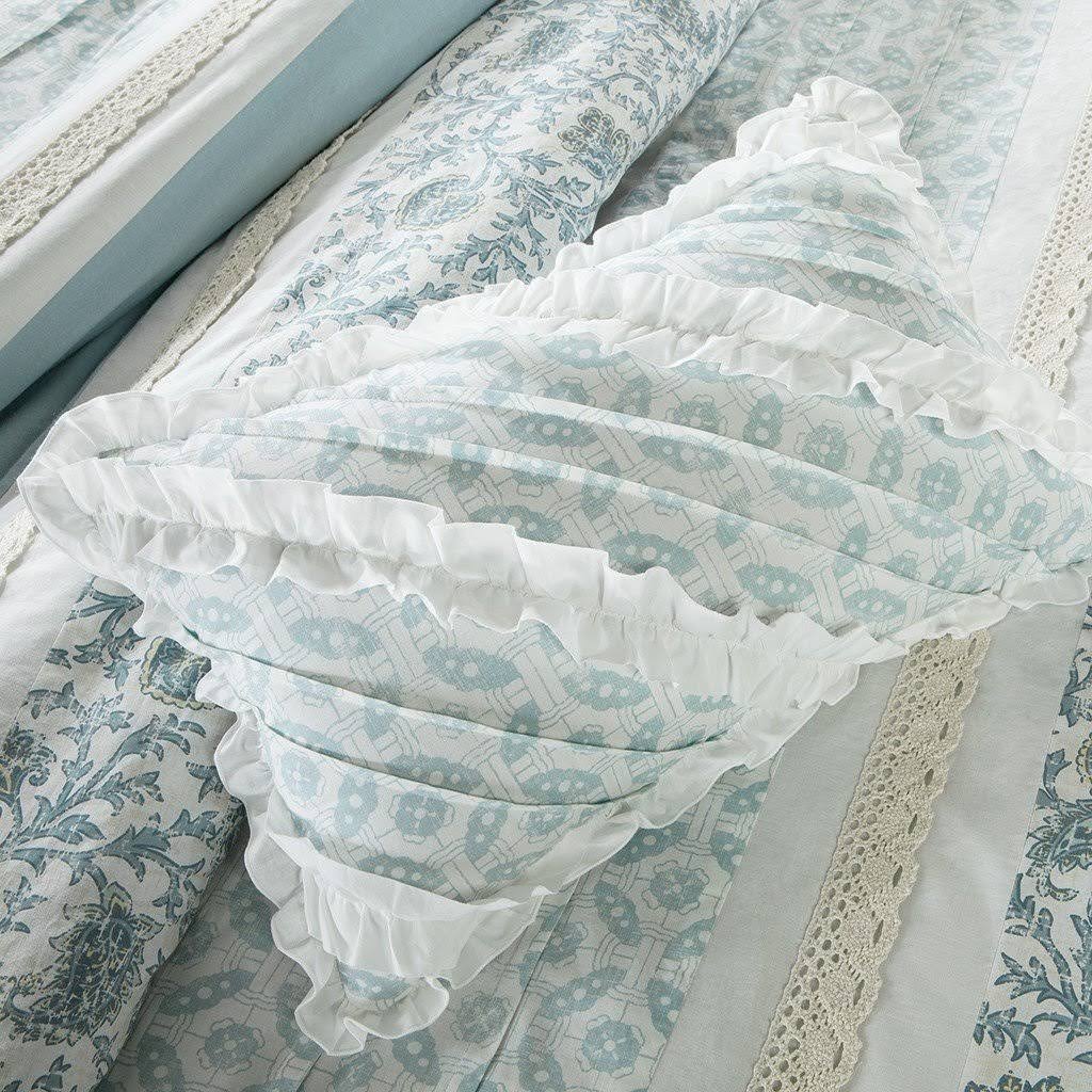 Madison Park Dawn King Blue 9 Piece Cotton Percale Duvet Cover Set