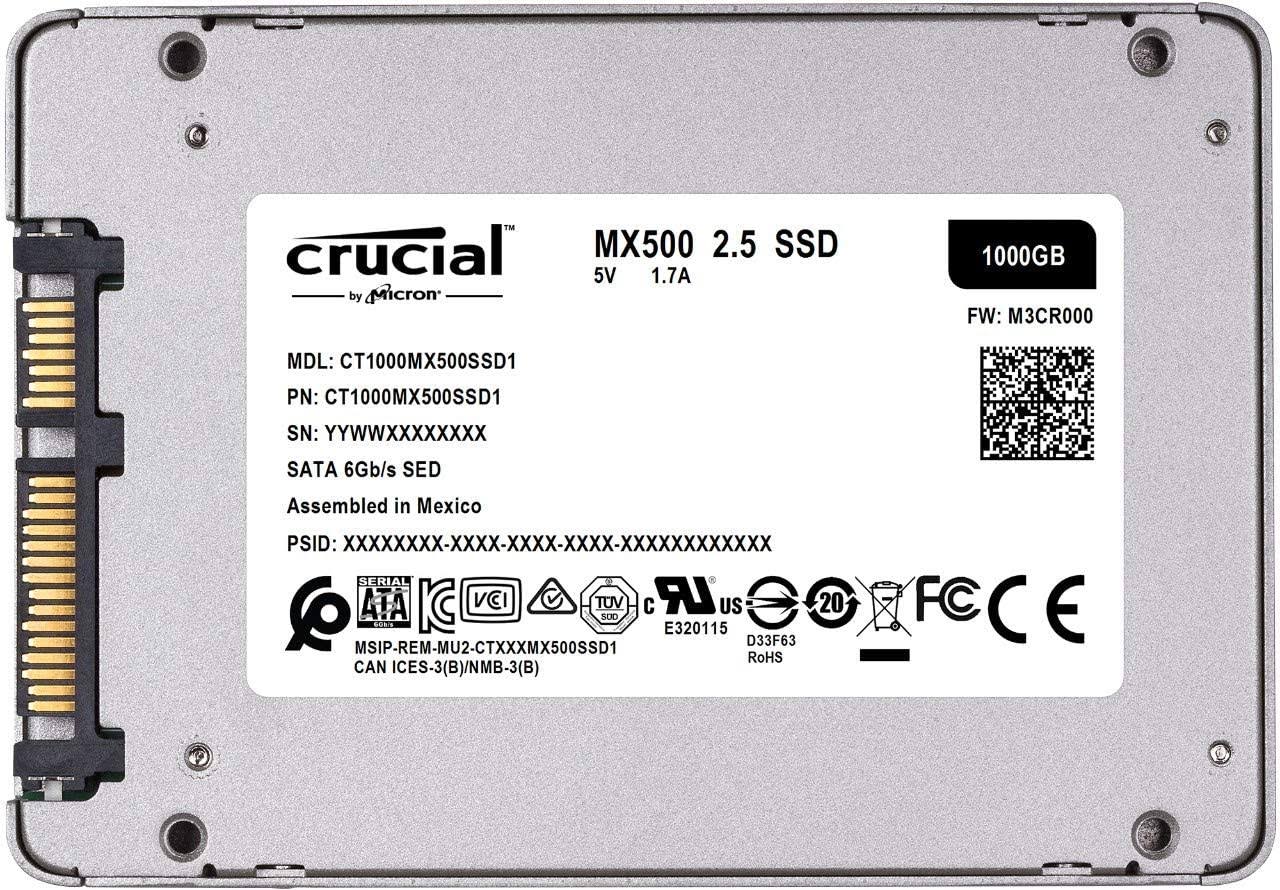 Crucial MX500 1TB 3D NAND SATA 2.5 inch Internal Ssd, Up to 560MB/s - CT1000MX500SSD1