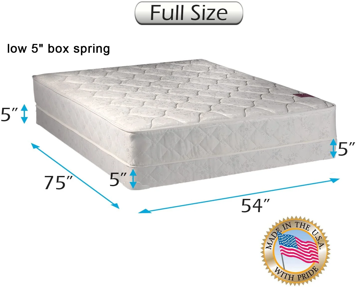 Dream Solutions USA 8" Innerspring Mattress and Box Spring Set, Full