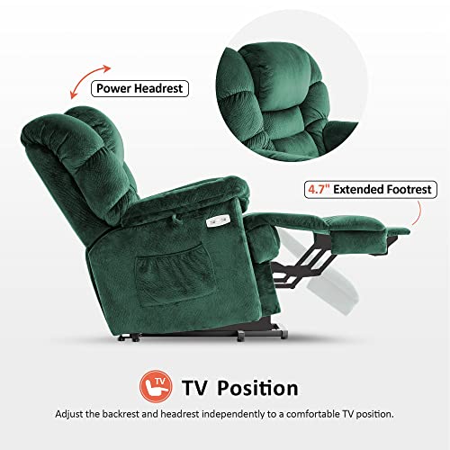 MCombo Triple Motor Power Lift Recliner Chair Sofa with Power Adjustable Headrest for Elderly People, Infinite Position, Fabric 7630 (Brown)